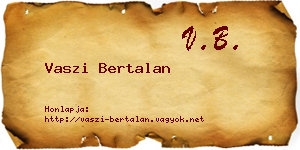 Vaszi Bertalan névjegykártya