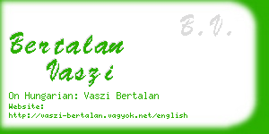 bertalan vaszi business card